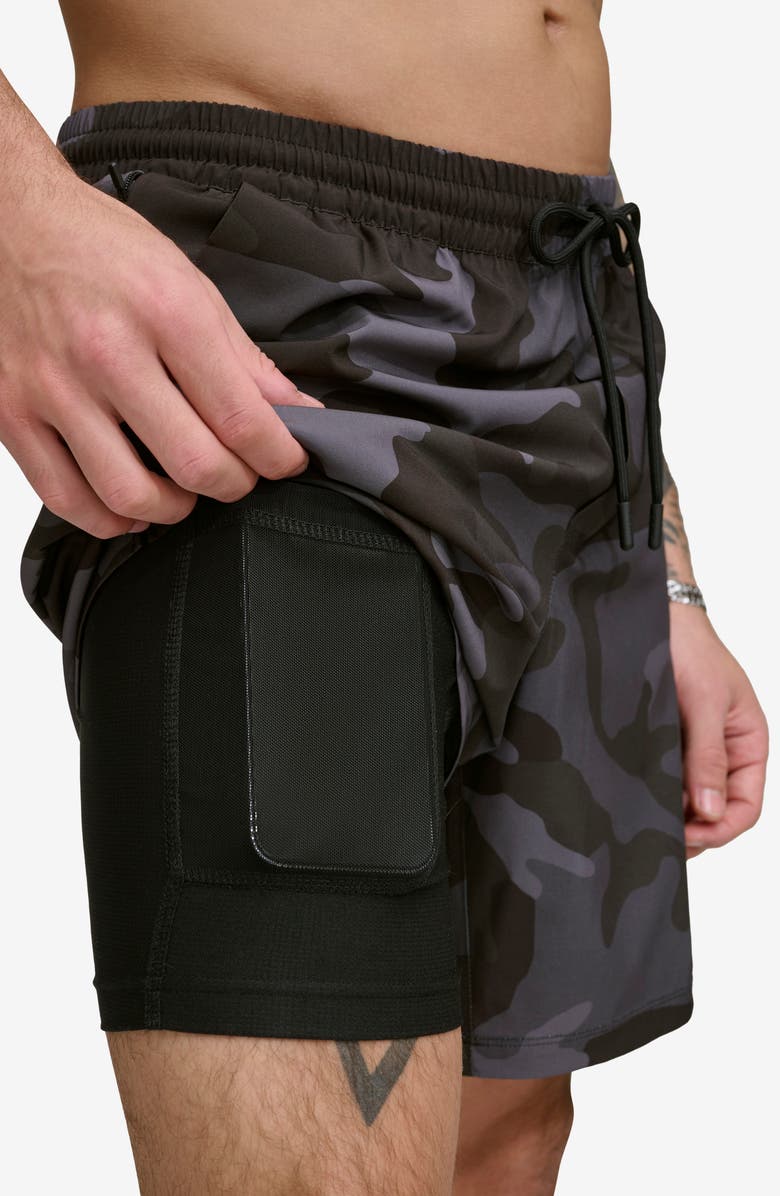 DKNY Core Solid Swim Trunks, Alternate, color, Black