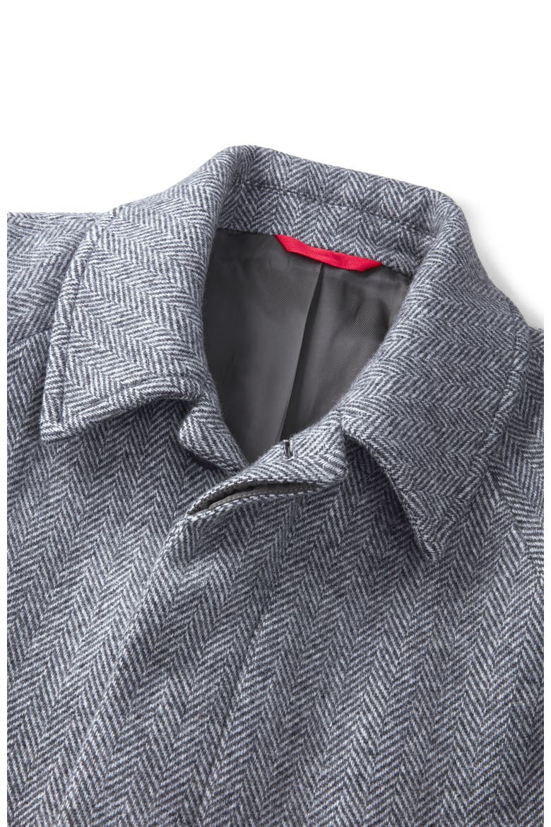 Dawes Wool Blend Overcoat, Alternate, color, Grey Herringbone