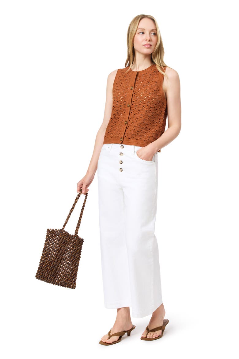 Openwork Sweater Vest, Alternate, color, ROASTED PECAN