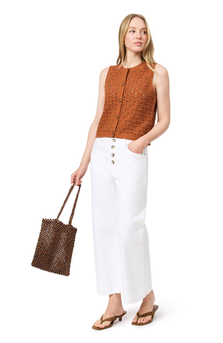 Scotch & Soda Openwork Sweater Vest, Alternate, color, Roasted Pecan
