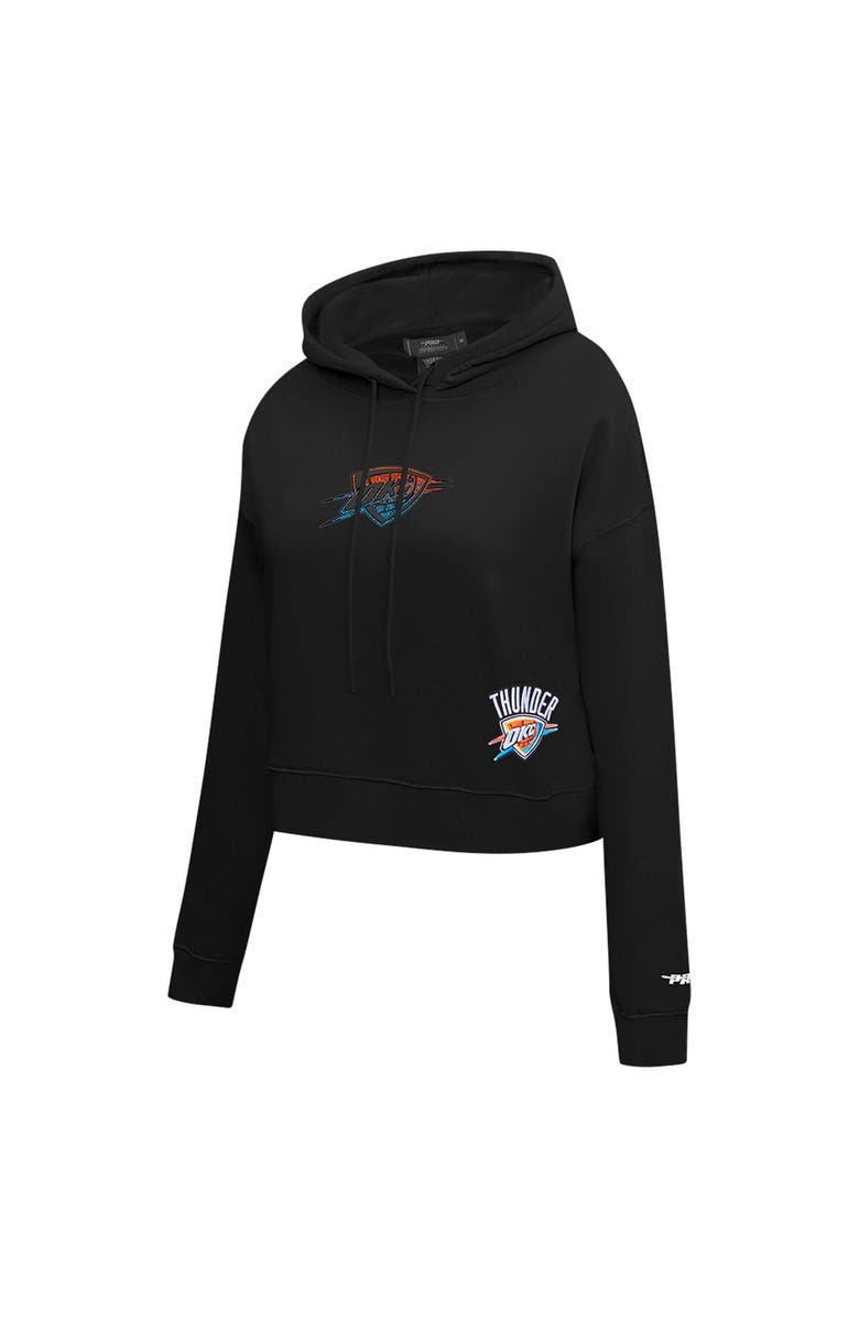 PRO STANDARD Women's Pro Standard Black Oklahoma City Thunder Jewels Cropped Pullover Hoodie, Alternate, color, 