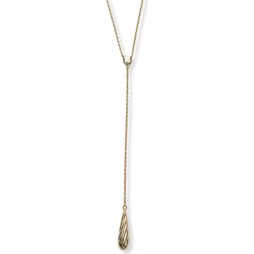 Argento Vivo Sterling Silver Teardrop Y-necklace In Gold