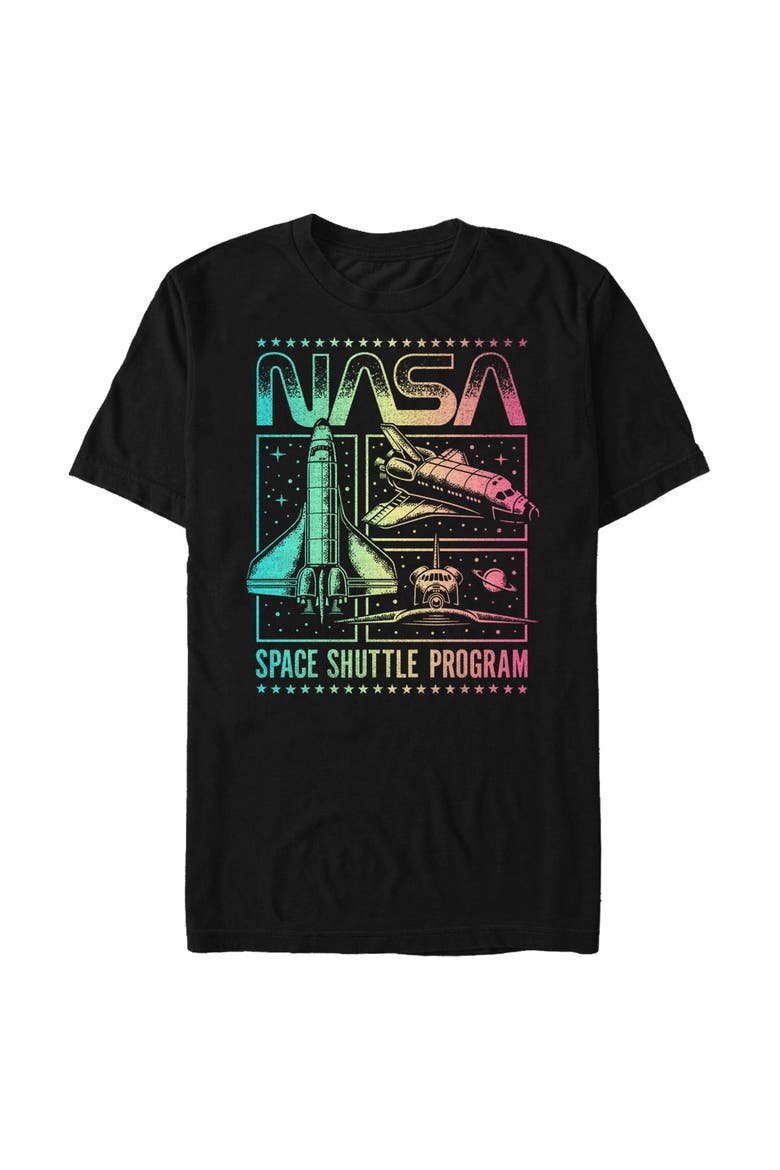 Men's NASA Rainbow Panels  Graphic T-Shirt, Main, color, Black