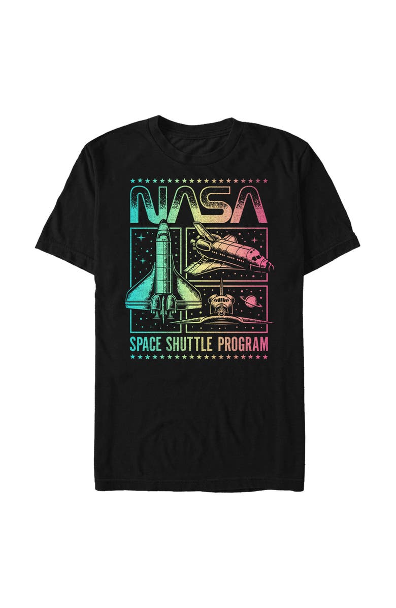 NASA Men's NASA Rainbow Panels Graphic T-Shirt, Main, color, Black