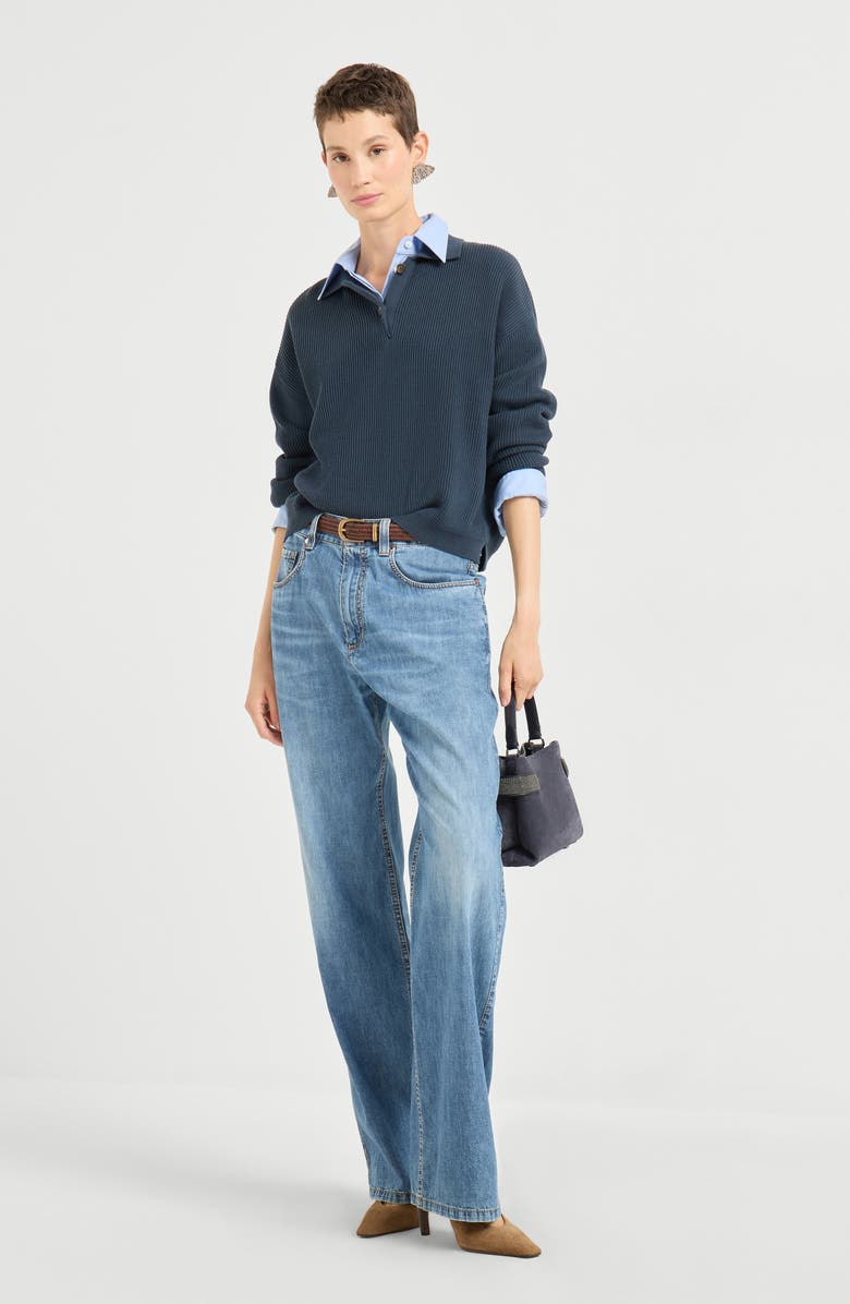 Brunello Cucinelli Contemporary Loose trousers, Alternate, color, Medium Denim