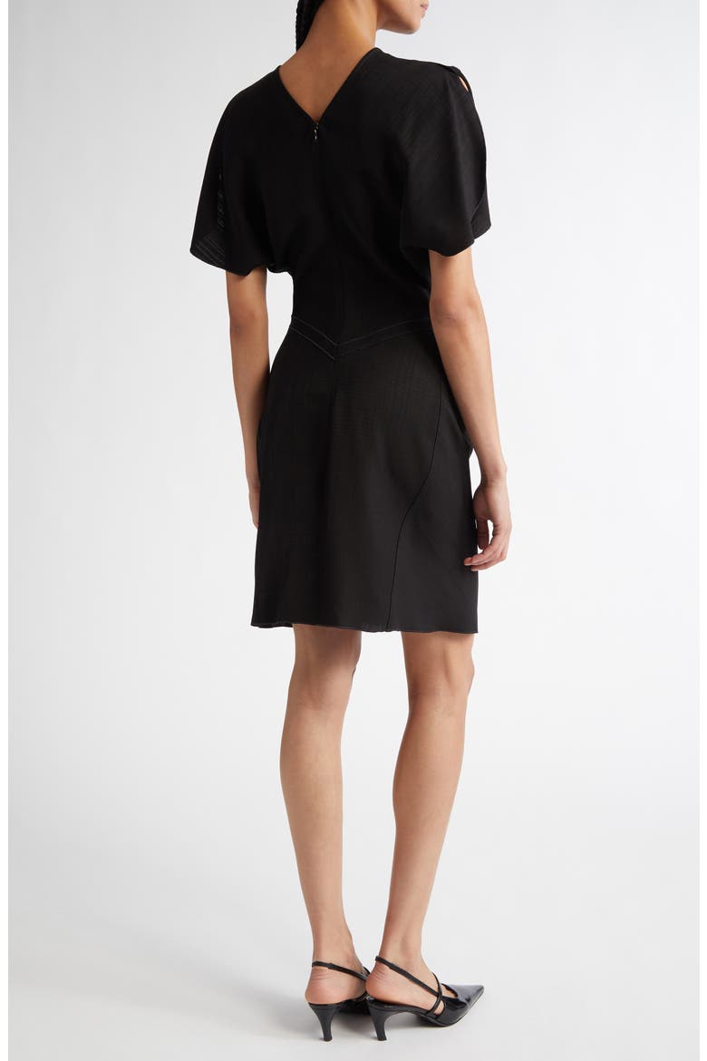 Ruched Puff Sleeve Minidress, Alternate, color, BLACK