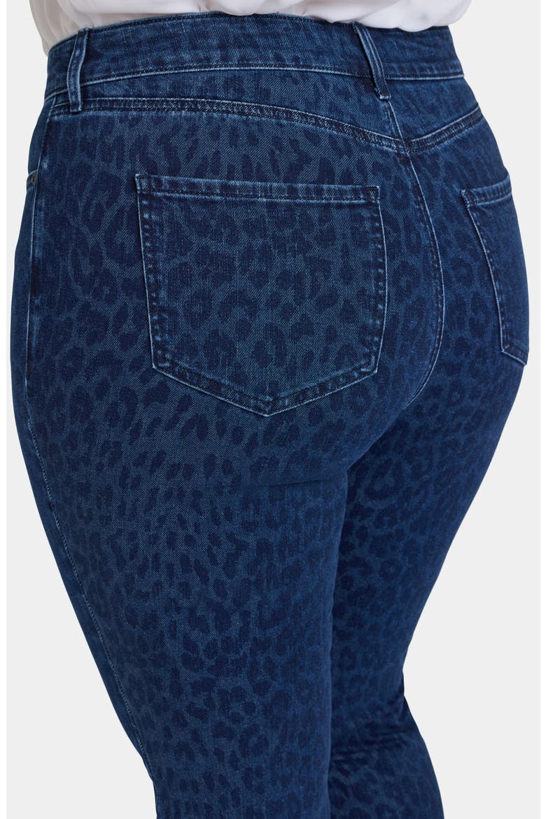 Marilyn High Waist Straight Leg Jeans, Alternate, color, DARK DENIM LEOPARD PRINT