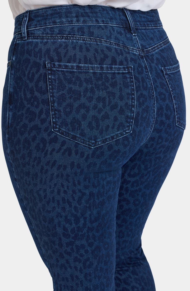 NYDJ Marilyn High Waist Straight Leg Jeans, Alternate, color, Dark Denim Leopard Print