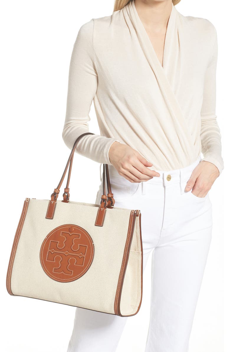 Tory Burch Small Ella Canvas Tote, Alternate, color,