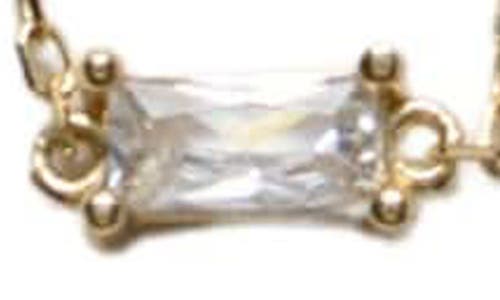 Argento Vivo Sterling Silver Baguette Cubic Zirconia Station Necklace In Gold