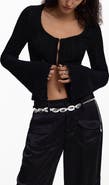 Desigual Tie Sleeve Rib Top
