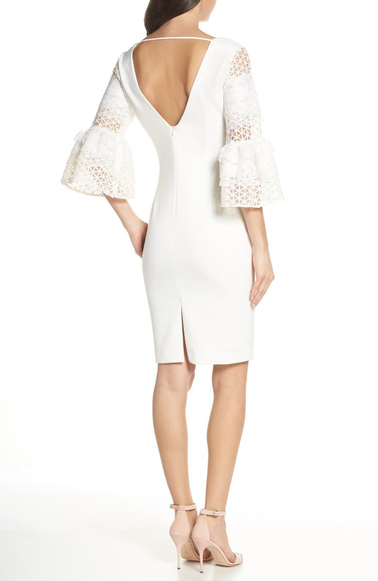 Mark + James by Badgley Mischka Lace Sleeve Sheath Dress, Alternate, color, 