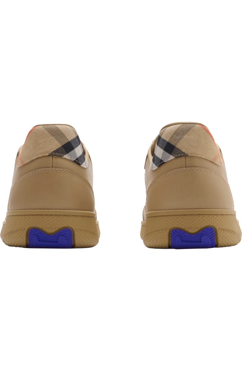 Burberry Leather and Check Terrace Sneakers, Alternate, color, Sand/Sand