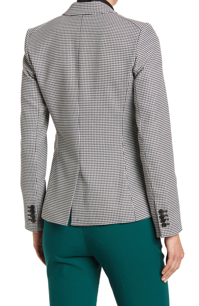 Veronica Beard Houndstooth One Button Peak Lapel Dickey Blazer, Alternate, color,