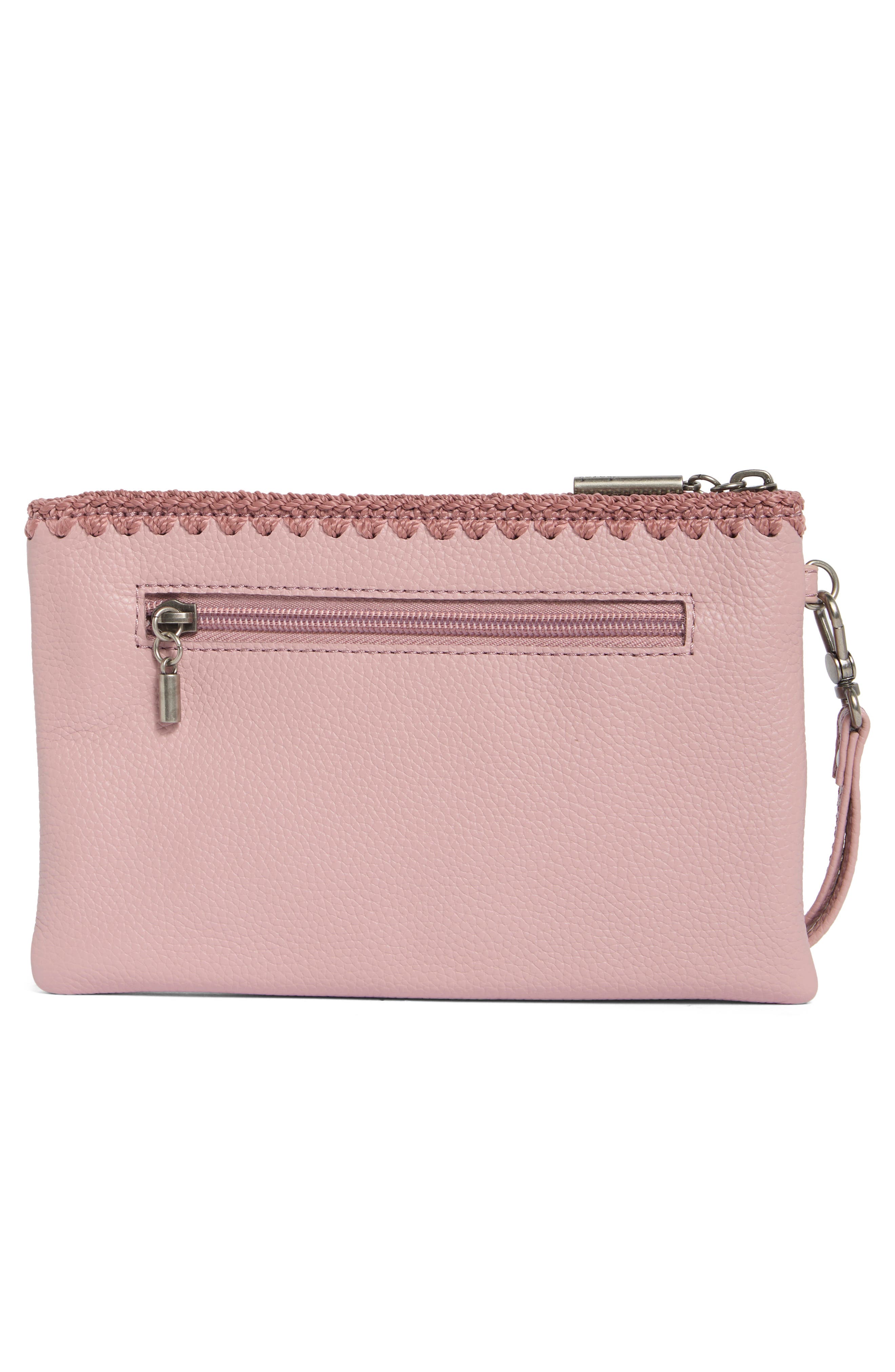 Vita Pebbled Leather Wristlet, Alternate, color, ROSEWOD RB