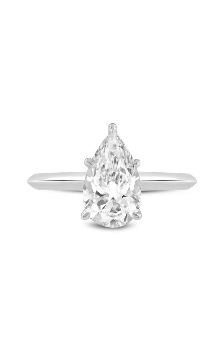 LuvMyJewelry Jana 14K White Gold Pear Lab Grown Diamond Solitaire Engagement Ring - 1 Ct, Main, color, 14K White Gold
