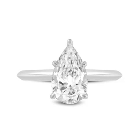 Jana 14K White Gold Pear Lab Grown Diamond Solitaire Engagement Ring - 1 Ct