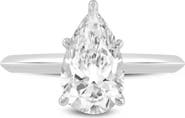 LuvMyJewelry Jana 14K White Gold Pear Lab Grown Diamond Solitaire Engagement Ring - 1 Ct