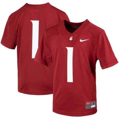 Youth Nike #1 Crimson Washington State Cougars Untouchable Football Jersey