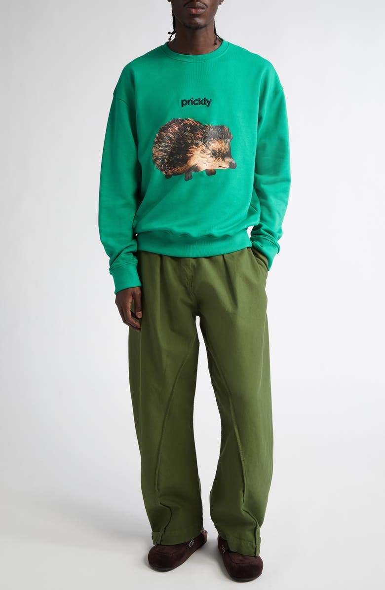 JW Anderson Hedgehog Embroidered Organic Cotton Graphic Sweatshirt, Alternate, color, 