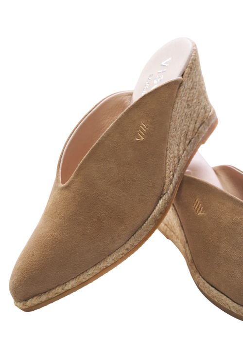 Viscata Truja Suede Espadrille Mule Wedges In Camel