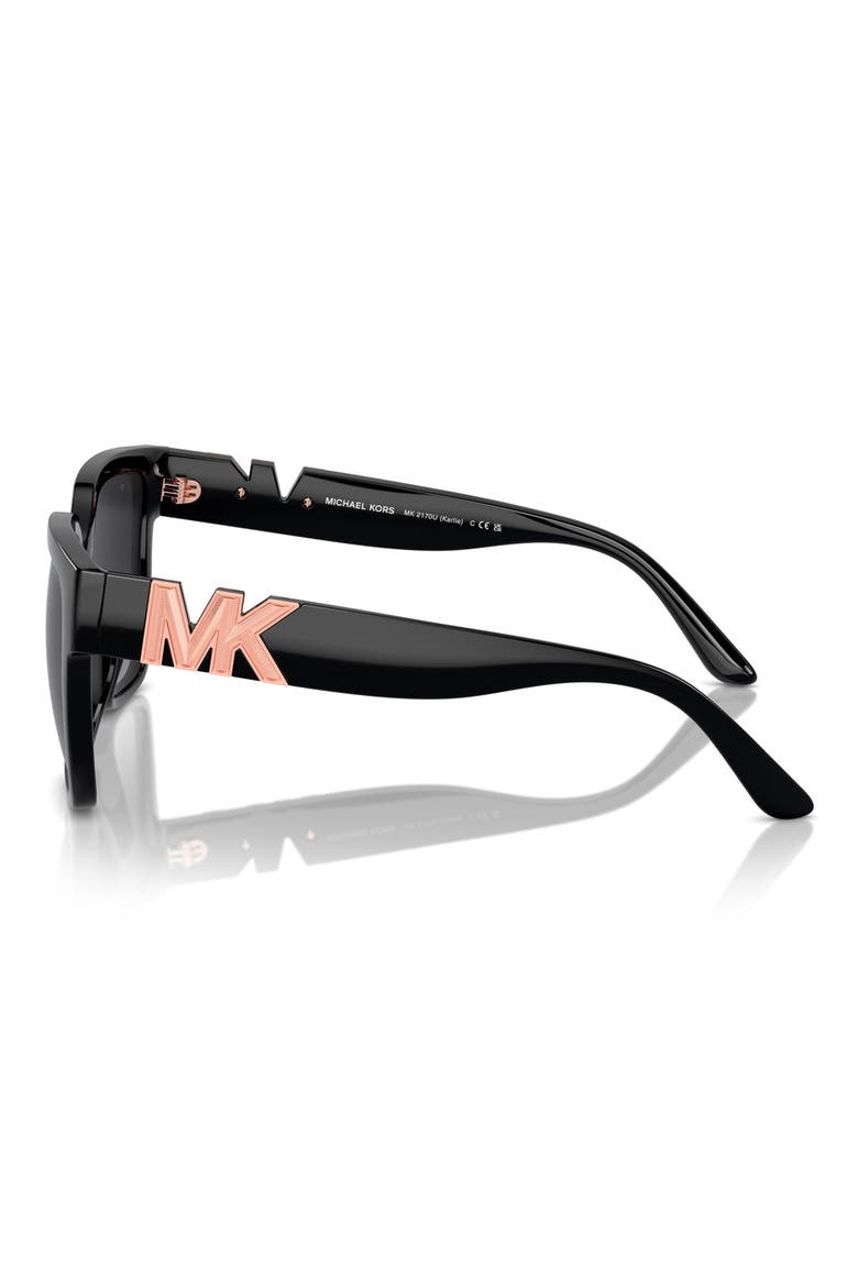 Karlie 54mm Polarized Square Sunglasses, Alternate, color, BLACK / GREY GRADIENT POLAR