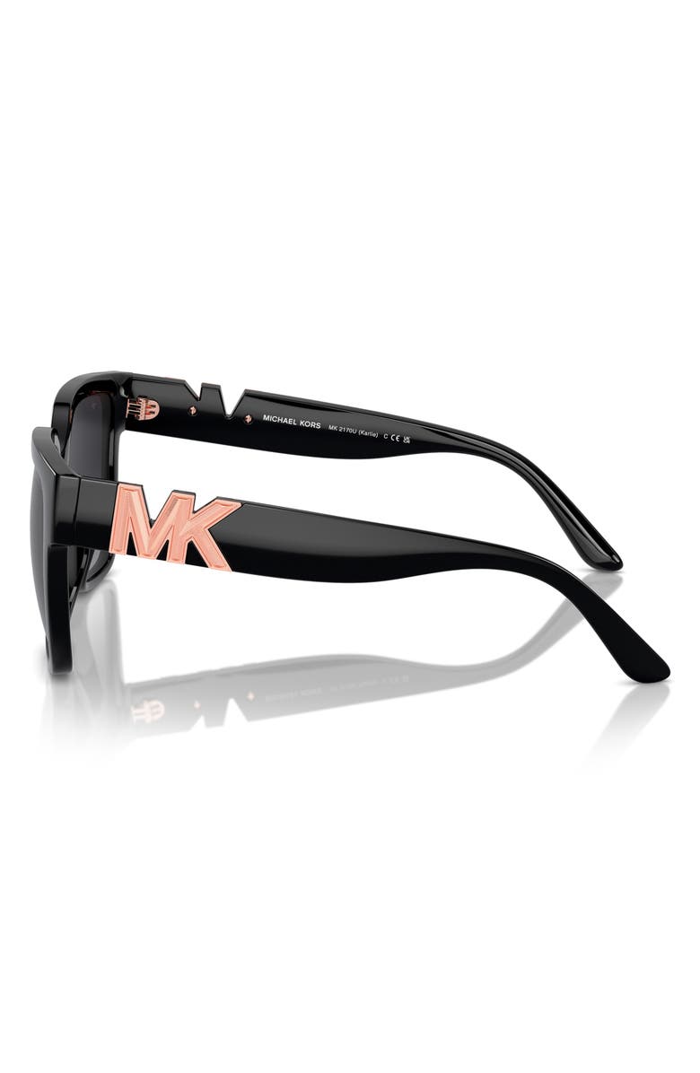Michael Kors Karlie 54mm Polarized Square Sunglasses, Alternate, color, Black / Grey Gradient Polar