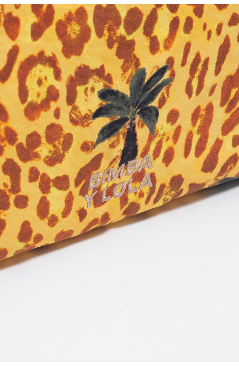 Bimba y Lola Large Leopard Palms Nylon Make-Up Case, Alternate, color, Leopard Yellow Palms
