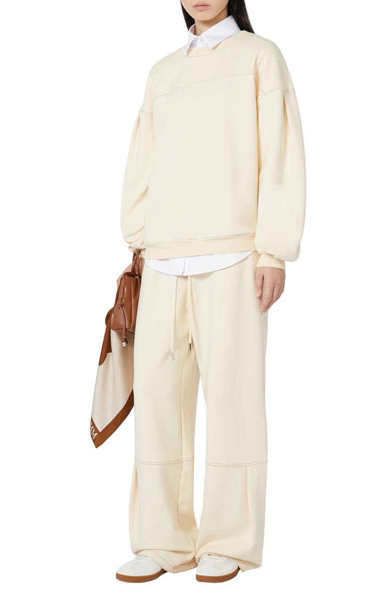 MM by Max Mara Panfilo Tie Waist Wide Leg Pants, Alternate, color, Ivory
