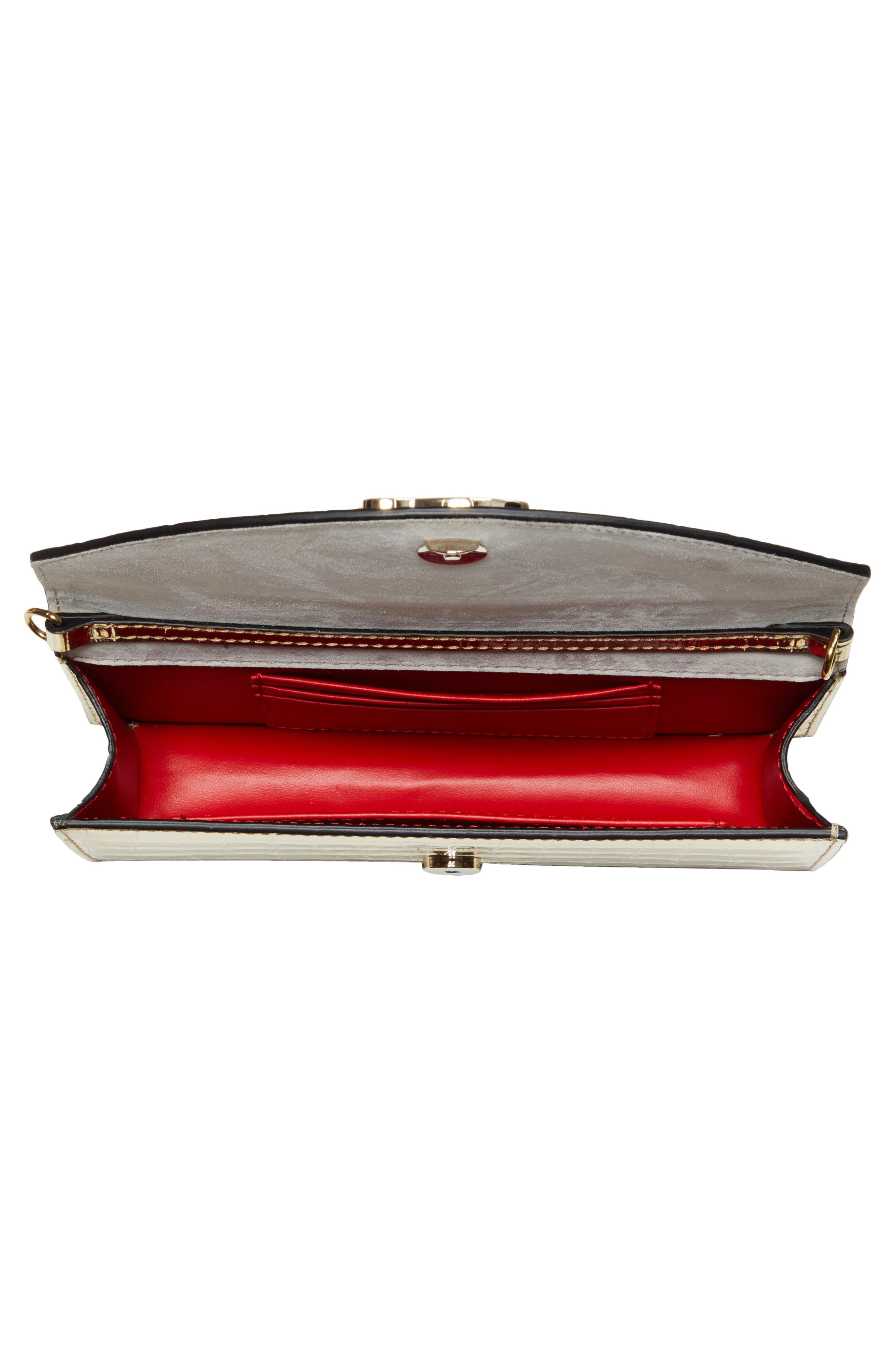 Christian Louboutin Loubi54 Metallic Leather Clutch, Alternate, color, 