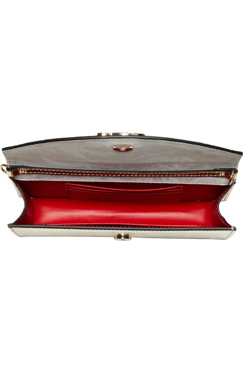 Christian Louboutin Loubi54 Metallic Leather Clutch, Alternate, color,