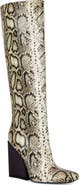 AZALEA WANG Evergreen Snakeskin Embossed Knee High Boot