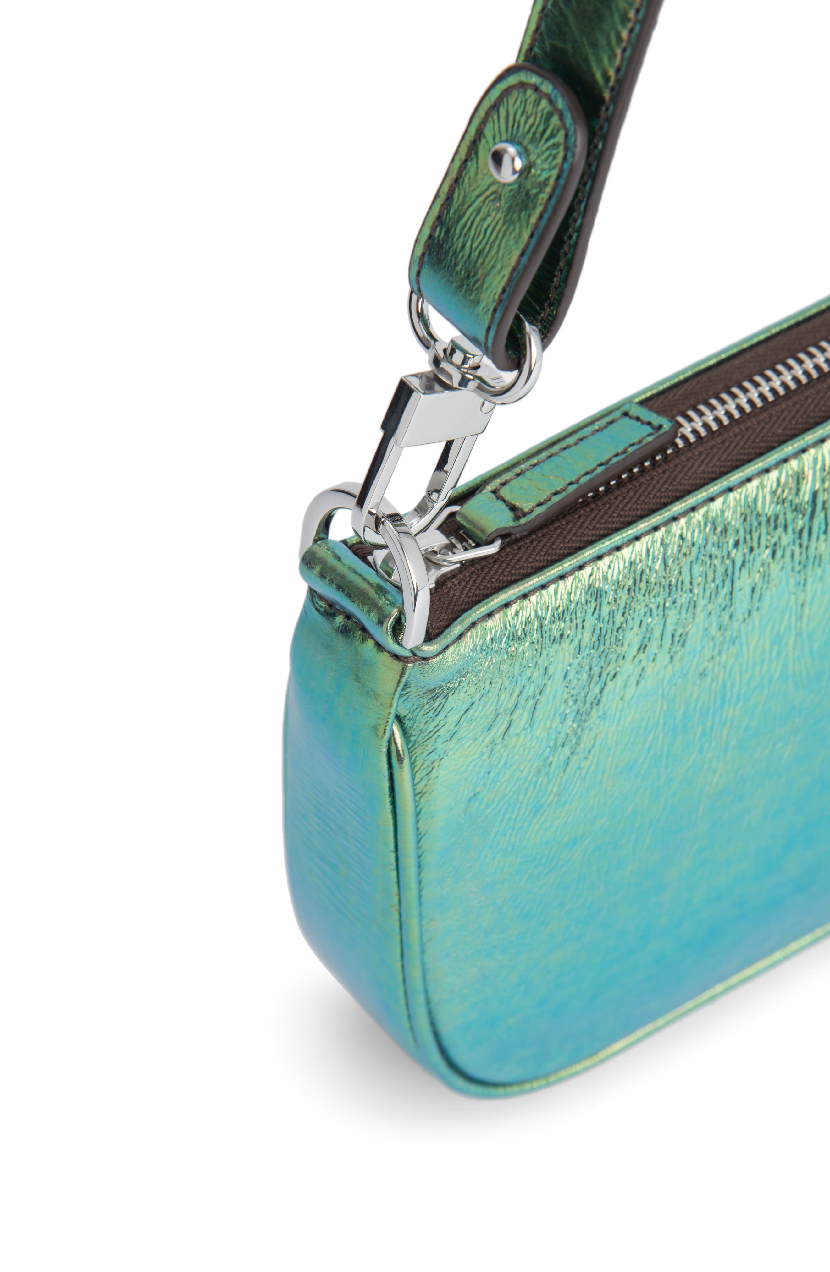 By Far Rachel Metallic Leather Convertible Shoulder Bag, Alternate, color, 
