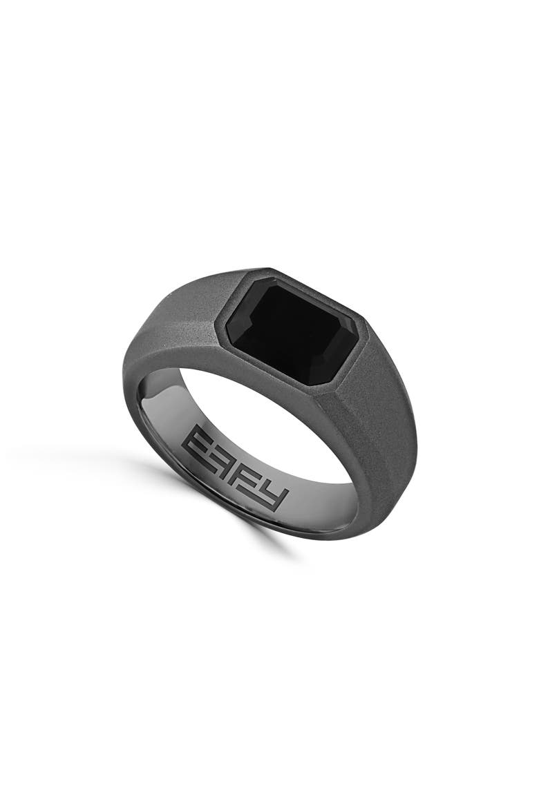 Titanium Onyx Ring, Main, color, BLACK