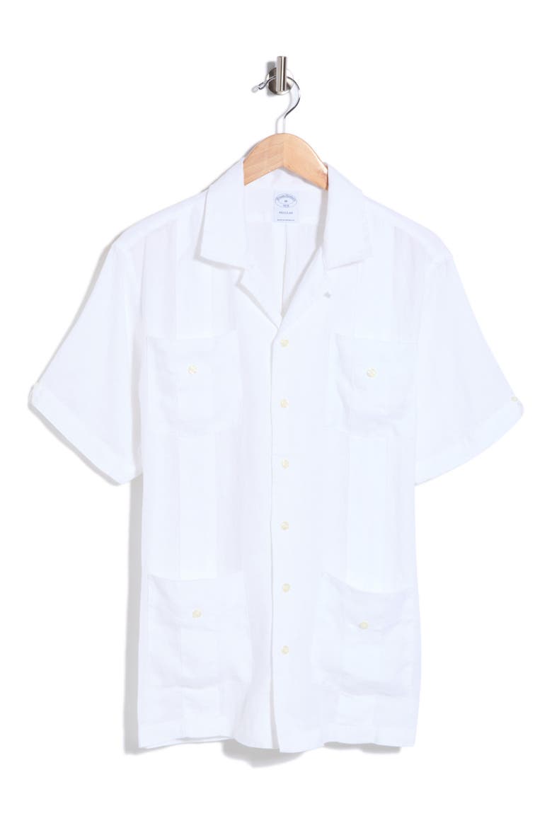 Linen Guayabera Shirt, Alternate, color, WHITE