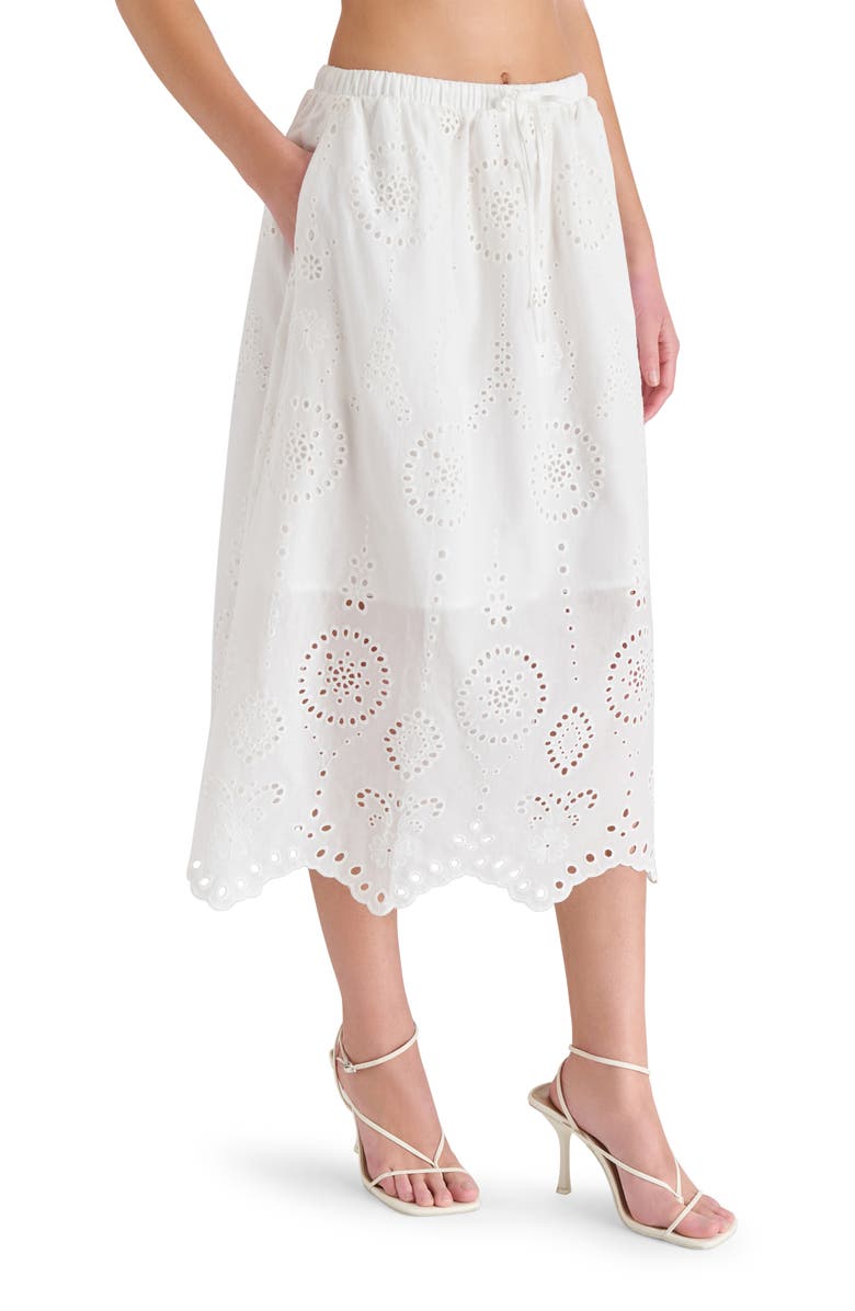 Steve Madden Anaisa Eyelet Embroidered Midi Skirt, Alternate, color, 