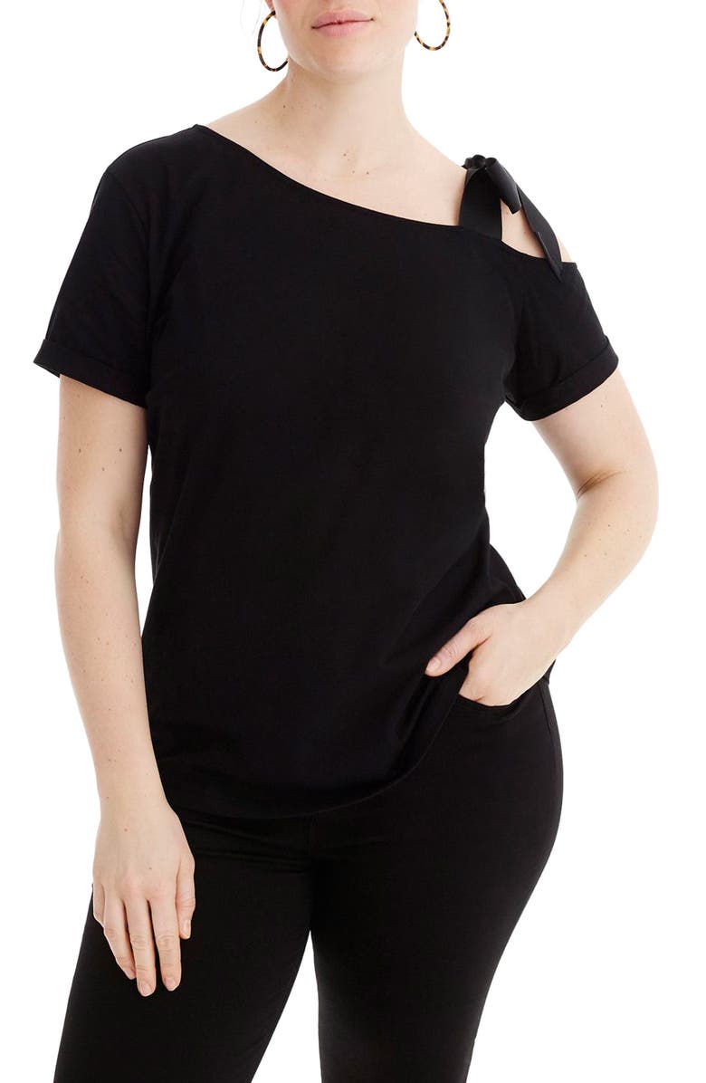 UNIVERSAL STANDARD FOR J.CREW Cold Shoulder Bow Top, Alternate, color, 