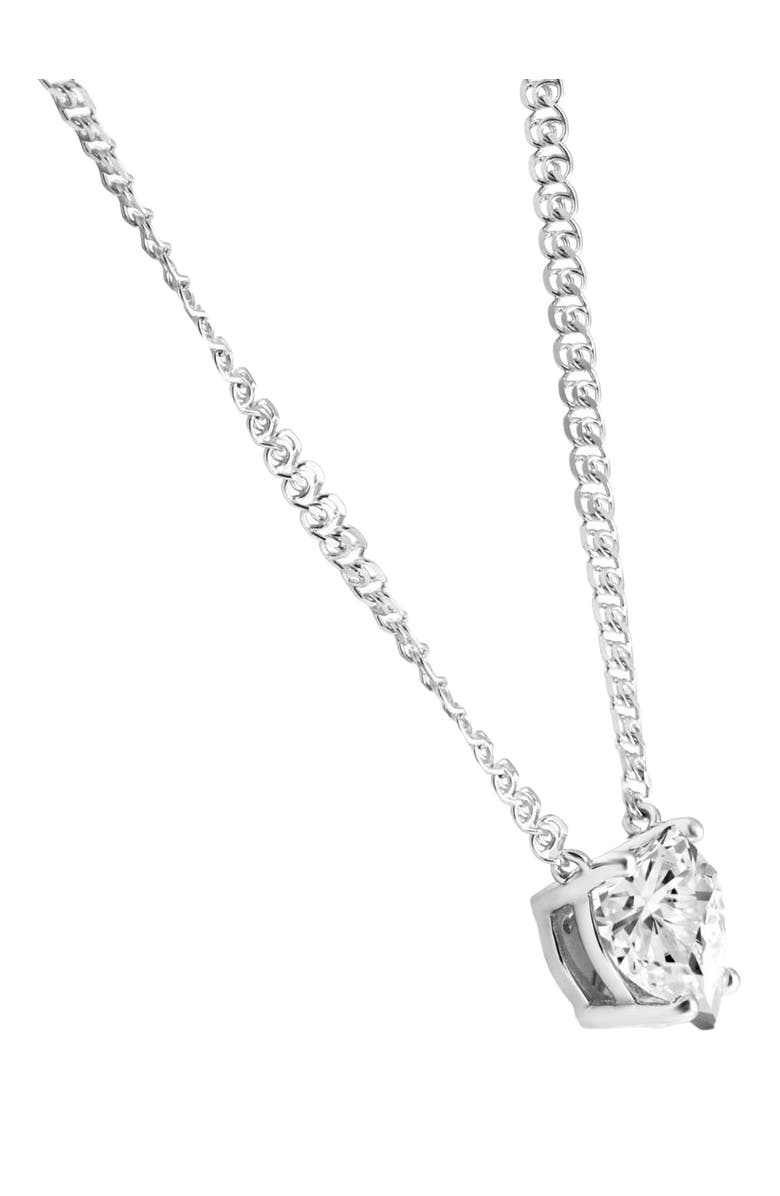 Bliss Diamond Certified 3Ct Heart Solitaire Diamond Pendant Necklace 14k Gold Lab Grown, Alternate, color, 14K White Gold