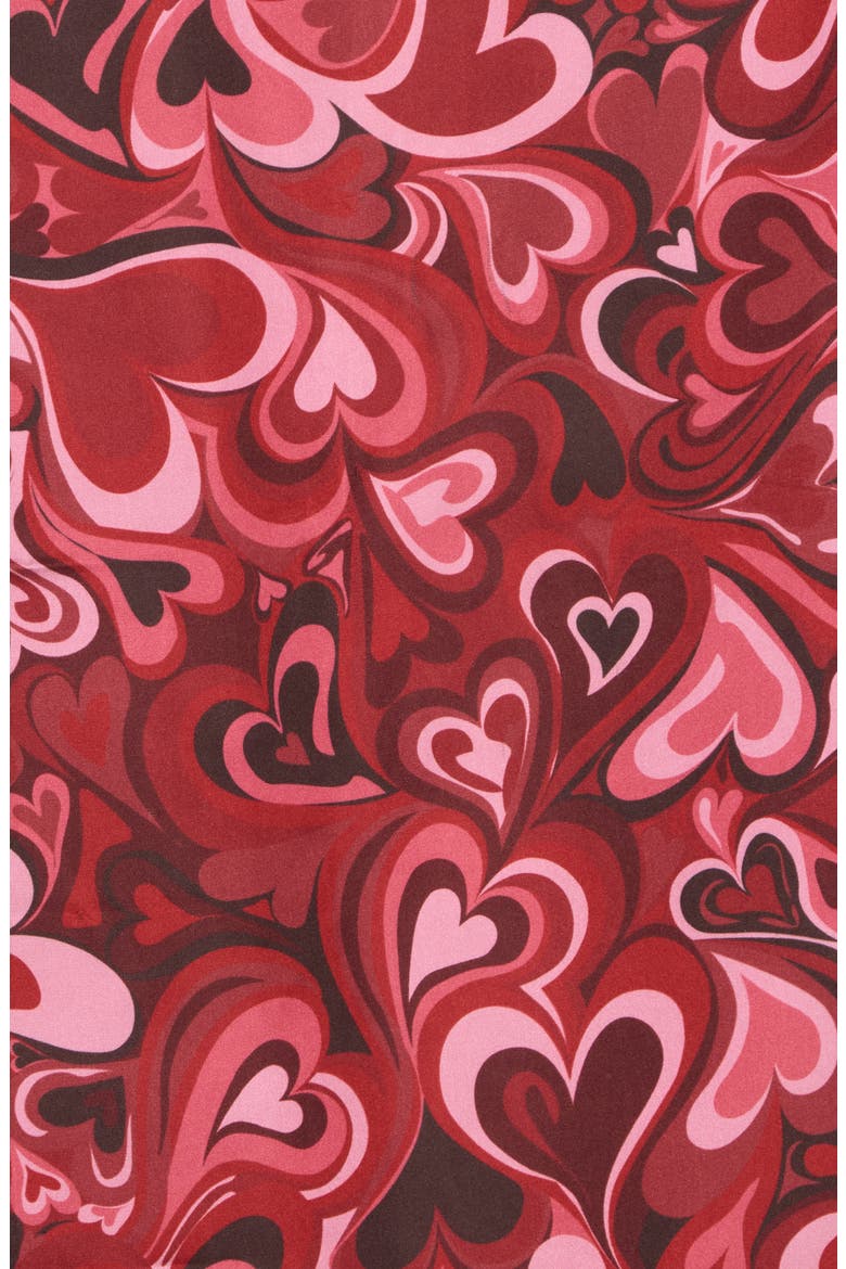 Bursting Hearts Square Scarf, Alternate, color, RED
