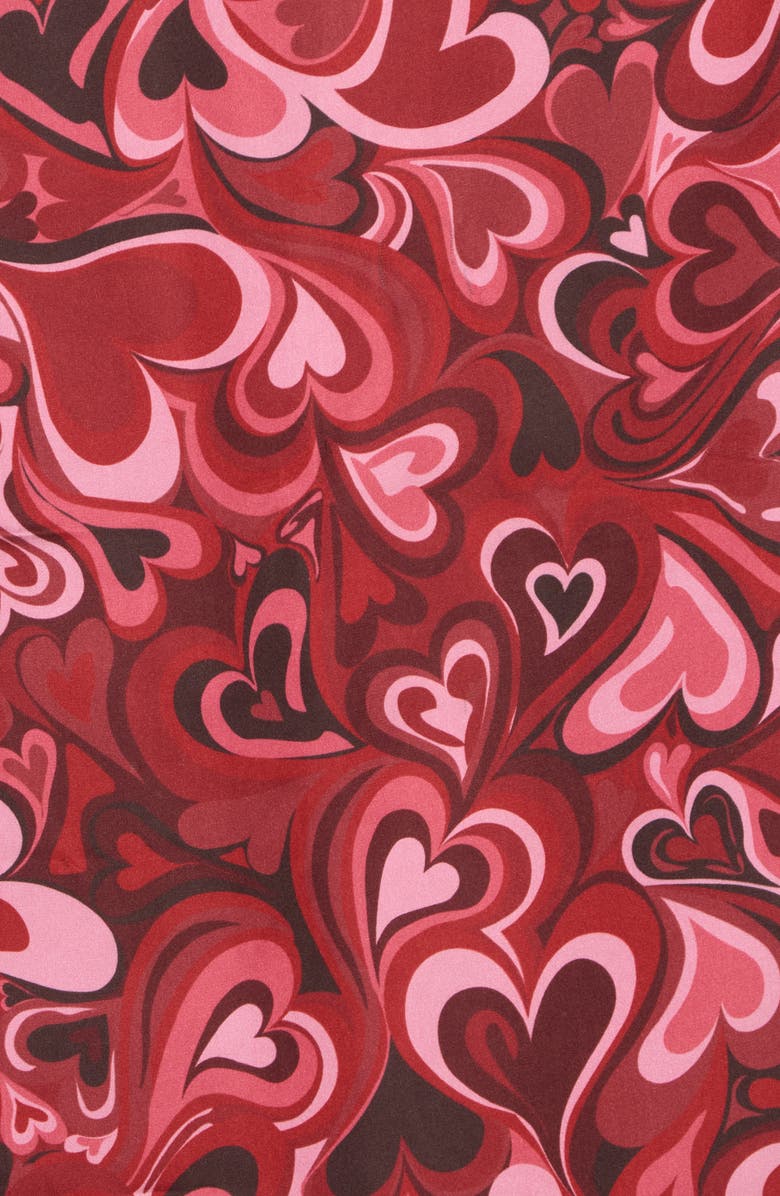 Steve Madden Bursting Hearts Square Scarf, Alternate, color, Red