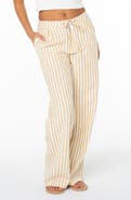 Roxy Mavericks Pleated Stripe Cotton Pants