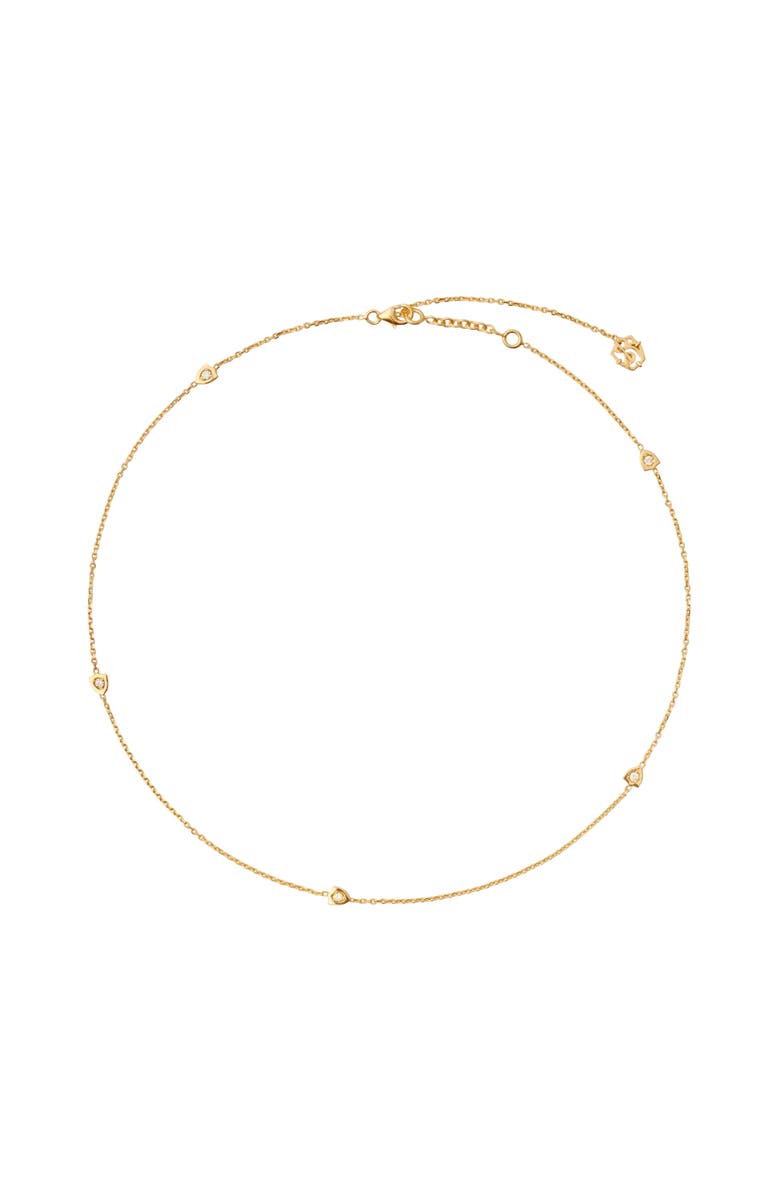 Burberry Shield Chain Necklace, Main, color, Gold/Clear