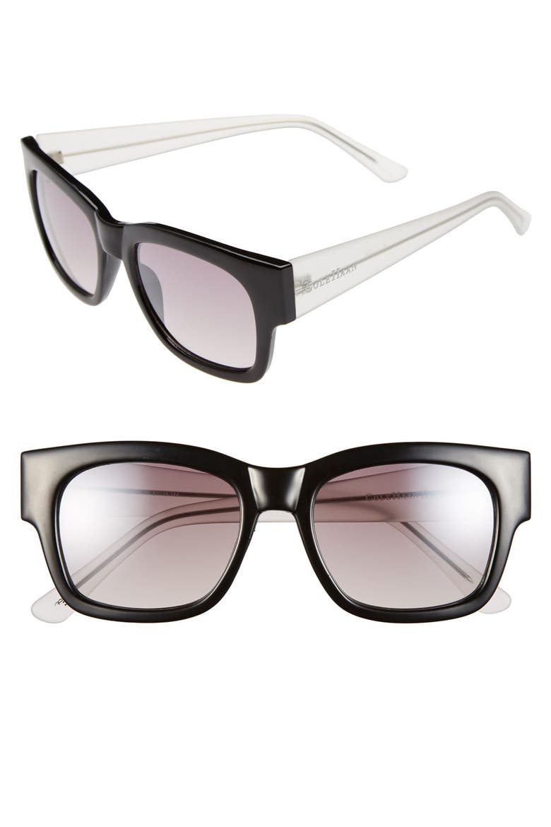 51mm Rectangular Sunglasses, Main, color, BLACK