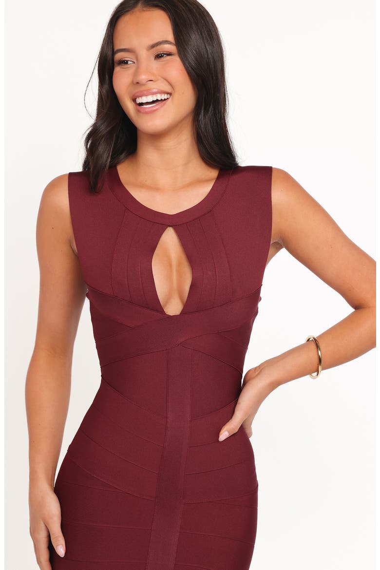 Josiah Keyhole Body-Con Midi Dress, Alternate, color, BURGUNDY