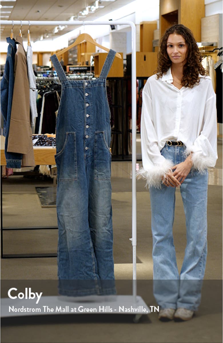 Fields of Flowers Wide Leg Denim Overalls, sales video thumbnail