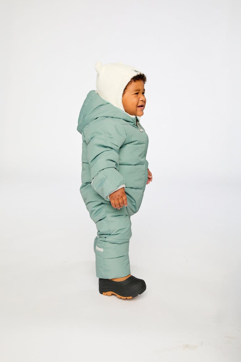 Waterproof Hooded One Piece Snowsuit, Alternate, color, Sage Green