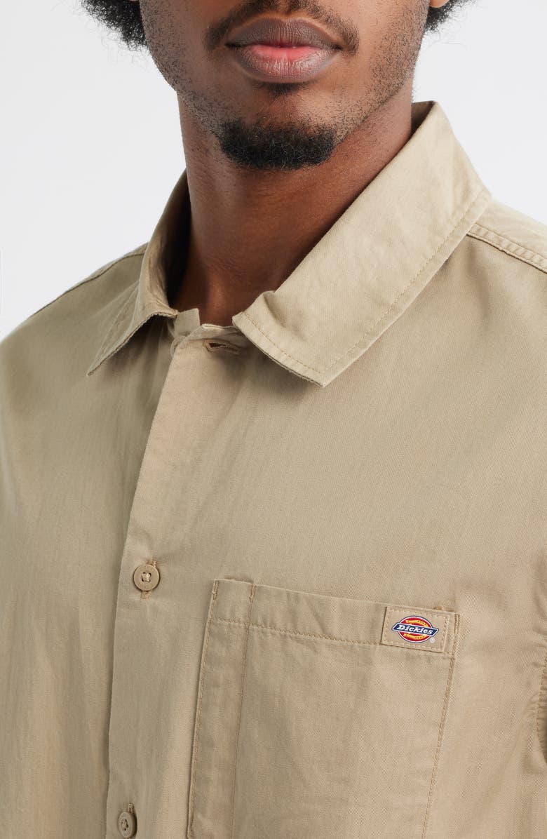 Dickies Lynville Short Sleeve Lyocell & Cotton Button-Up Shirt, Alternate, color, Desert Sand