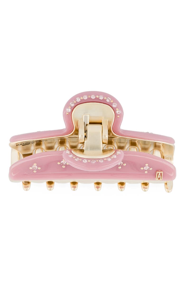 Alexandre de Paris Vendrome Crystal Hair Clip, Alternate, color, Pink