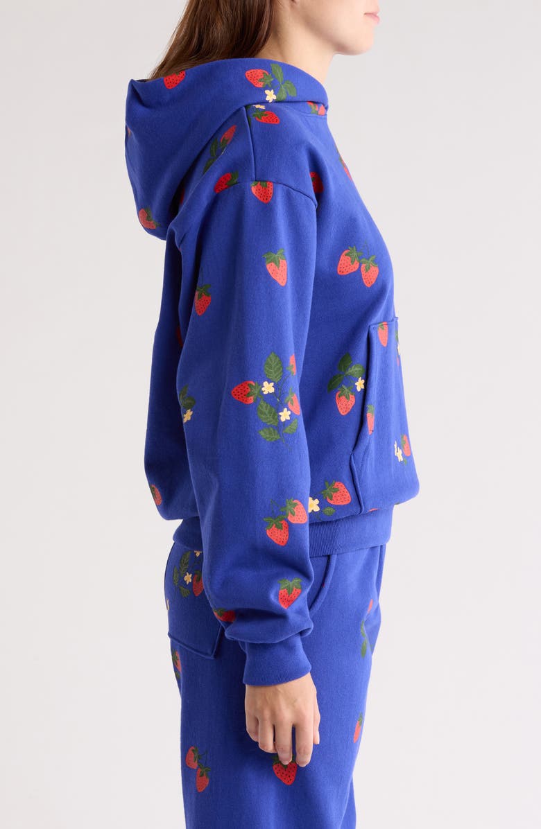 Melody Ehsani Strawberry Print Cotton Hoodie, Alternate, color, 