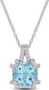 DELMAR White Topaz & Semiprecious Stone Pendant Necklace